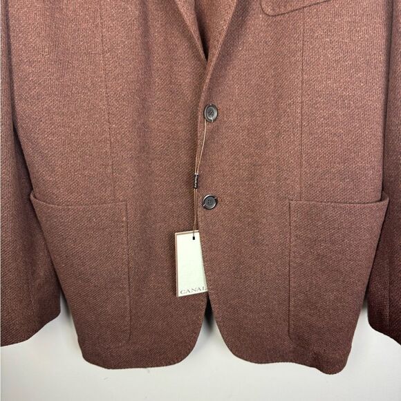 CANALI | NEW Dark Brown Double Button Knit Sport Coat Blazer Men’s Size 44R - Picture 5 of 11
